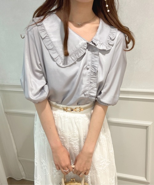 apres jour(アプレジュール)の「アシンメトリーフリルブラウス【ZOZOTOWN限定アイテム】(シャツ/ブラウス・レディース・オフホワイト/サックスブルー/その他/ライトイエロー/ピンクベージュ・X-LARGE/フリー)」の16枚目の写真