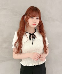 Rmine | チョーカーリボンシャーリングブラウス(シャツ/ブラウス)