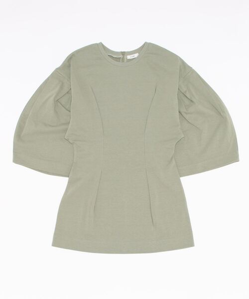 CLANE（クラネ）の「BIG SLEEVE WAIST SHAPE TOPS（Tシャツ/カットソー・レディース・ホワイト/ブラック/グリーン・1/2）」の6枚目の写真