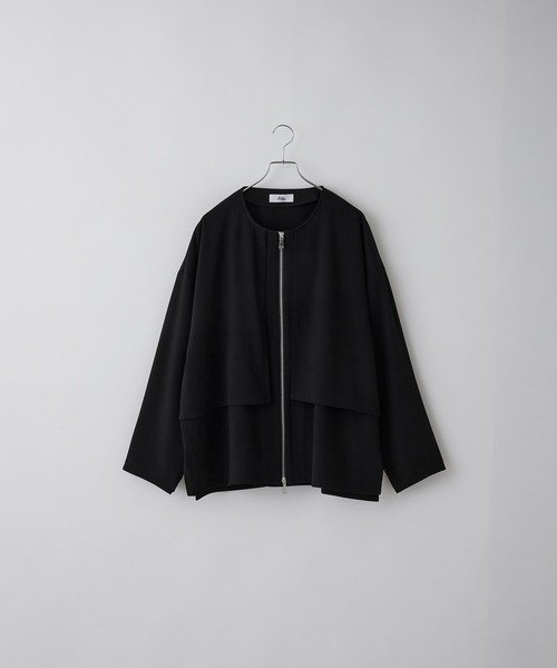 Loose/ルース（ルース）の「ドレープ ノーカラー レイヤードヨークブルソン【セットアップ対応】（ブルゾン・メンズ・グレー系その他/ブラック・S/M/L）」の8枚目の写真