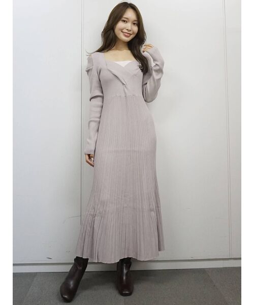 MERCURYDUO（マーキュリーデュオ）の「2WAYオープンショルダーリブニットワンピース（ワンピース・レディース・ブラウン/ダークブラウン/ベビーピンク・SMALL/MEDIUM）」の18枚目の写真