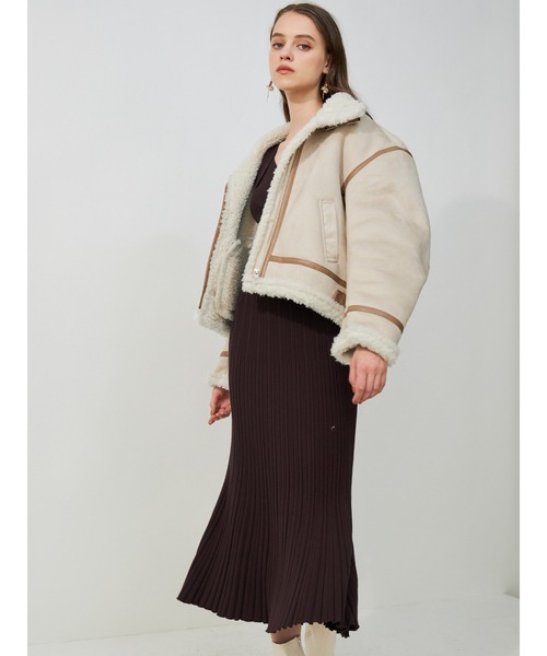 *Alice + Olivia* オープンショルダーリブニットワンピース MERCURYDUO（マーキュリーデュオ）の「2WAYオープンショルダー