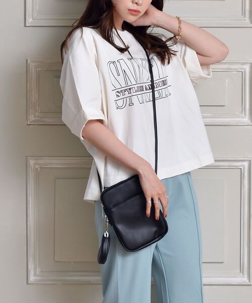 ems excite(エムズエキサイト)の「ミニショルダーBAG(ショルダーバッグ・レディース・ナチュラル/ブラック/グリーン・ONE SIZE)」の6枚目の写真