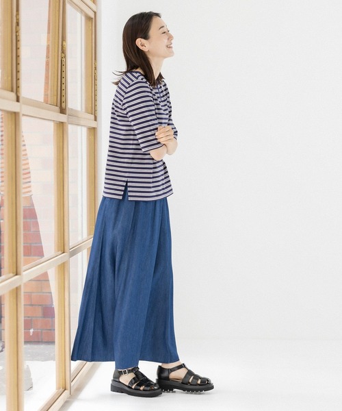 LEPSIM（レプシィム）の「マルチボーダーカットソー　294985（Tシャツ/カットソー・レディース・グレイッシュベージュ/ブルー/ピンク/ネイビー・FREE）」の11枚目の写真