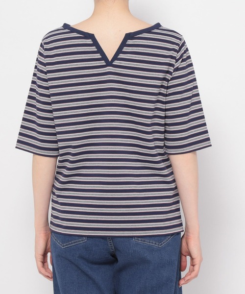 LEPSIM（レプシィム）の「マルチボーダーカットソー　294985（Tシャツ/カットソー・レディース・グレイッシュベージュ/ブルー/ピンク/ネイビー・FREE）」の17枚目の写真