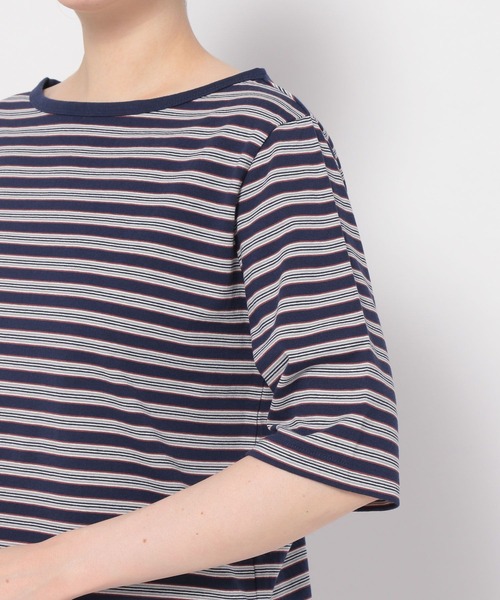 LEPSIM（レプシィム）の「マルチボーダーカットソー　294985（Tシャツ/カットソー・レディース・グレイッシュベージュ/ブルー/ピンク/ネイビー・FREE）」の19枚目の写真