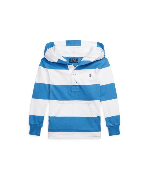 POLO RALPH LAUREN CHILDRENSWEAR(ポロ ラルフ ローレン チルドレンズウェア)の「ストライプド ジャージー フーデッド ラグビー シャツ(パーカー・キッズ・マルチ・4/6/7)」の1枚目の写真