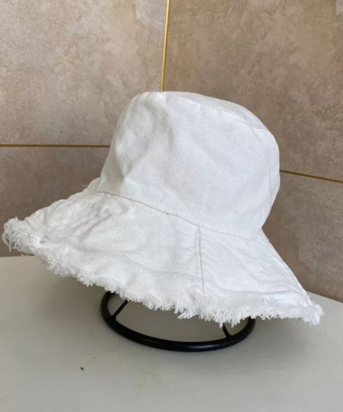 Auntie Rosa（アンティローザ）の「シンプルフリンジバケハ（ハット・レディース・ホワイト/ブラック・FREE）」の2枚目の写真