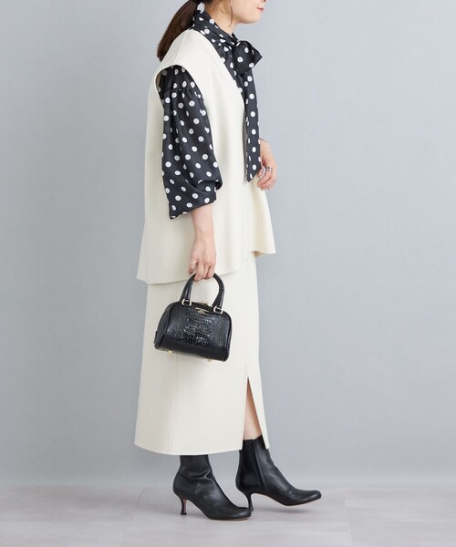 シップス♡ポルカドットブラウス　＊リボンタイ無し＊ ブラック ブラウス シャツ ポルカドットリボンブラウス レディース : ZOZOTOWN