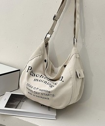 英字ロゴ 斜め掛け ショルダーバッグ キャンバス トートバッグ メッセンジャーバッグ