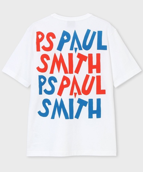 ポールスミス　ロゴ　白　バックプリント　黒　シャツ　メンズ Paul Smith ポールスミス メンズ Tシャツ 半袖 ロゴ バック