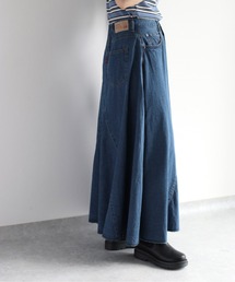 ボリュームフレアーデニムスカート　セットアップ可能