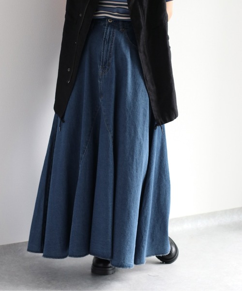 cepo（セポ）の「ボリュームフレアーデニムスカート　セットアップ可能（デニムスカート・レディース・ネイビー/ブルー系2・S/M）」の10枚目の写真
