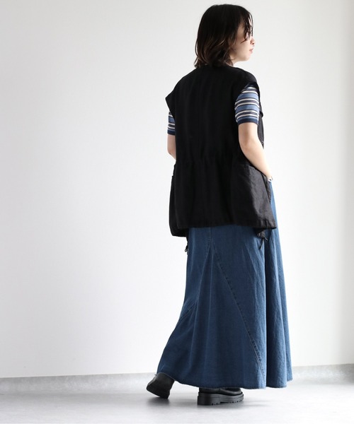 cepo（セポ）の「ボリュームフレアーデニムスカート　セットアップ可能（デニムスカート・レディース・ネイビー/ブルー系2・S/M）」の19枚目の写真