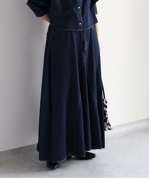 cepo（セポ）の「ボリュームフレアーデニムスカート　セットアップ可能（デニムスカート・レディース・ネイビー/ブルー系2・S/M）」の17枚目の写真