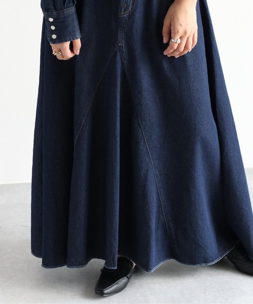cepo（セポ）の「ボリュームフレアーデニムスカート　セットアップ可能（デニムスカート・レディース・ネイビー/ブルー系2・S/M）」の20枚目の写真