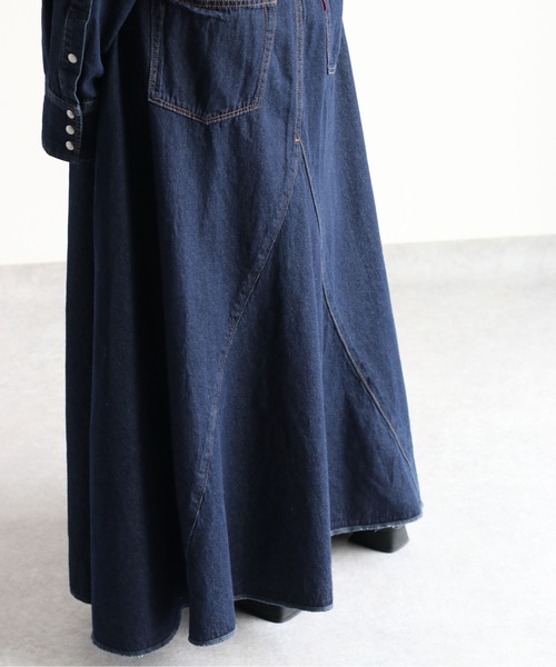 cepo（セポ）の「ボリュームフレアーデニムスカート　セットアップ可能（デニムスカート・レディース・ネイビー/ブルー系2・S/M）」の18枚目の写真
