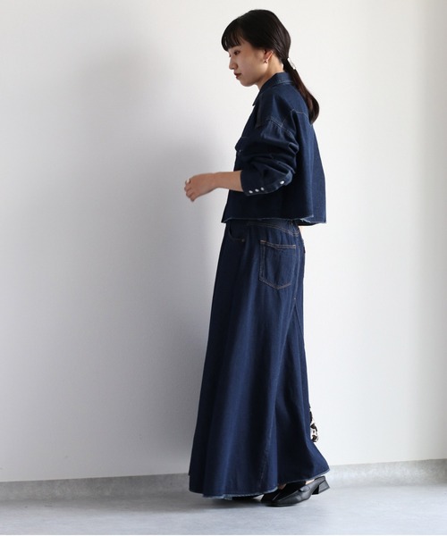 cepo（セポ）の「ボリュームフレアーデニムスカート　セットアップ可能（デニムスカート・レディース・ネイビー/ブルー系2・S/M）」の12枚目の写真