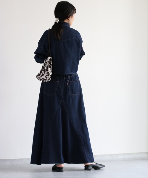 cepo（セポ）の「ボリュームフレアーデニムスカート　セットアップ可能（デニムスカート・レディース・ネイビー/ブルー系2・S/M）」の9枚目の写真