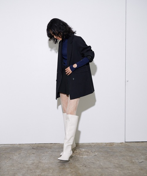 4youstory(フォーユーストーリー)の「【4youstory】カットアウトハイネックロングTシャツ(Tシャツ/カットソー・レディース・グレー/ネイビー/イエロー・FREE)」の14枚目の写真