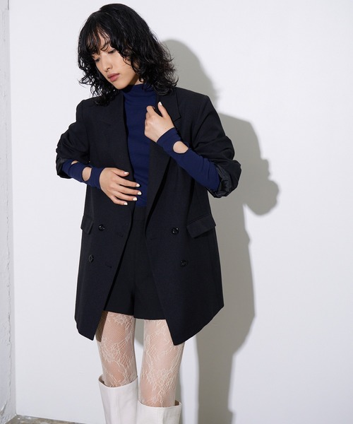 4youstory(フォーユーストーリー)の「【4youstory】カットアウトハイネックロングTシャツ(Tシャツ/カットソー・レディース・グレー/ネイビー/イエロー・FREE)」の10枚目の写真