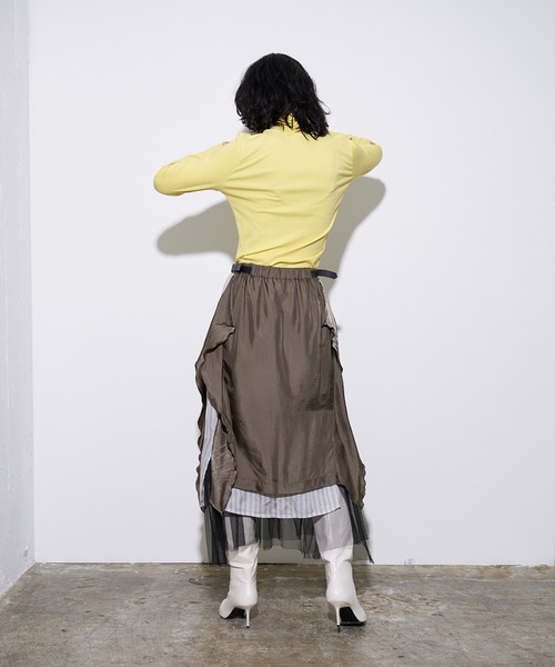 4youstory(フォーユーストーリー)の「【4youstory】カットアウトハイネックロングTシャツ(Tシャツ/カットソー・レディース・グレー/ネイビー/イエロー・FREE)」の21枚目の写真