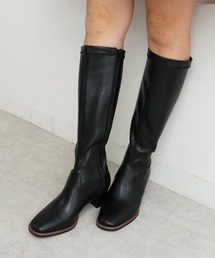 スクエアストレッチロングブーツ