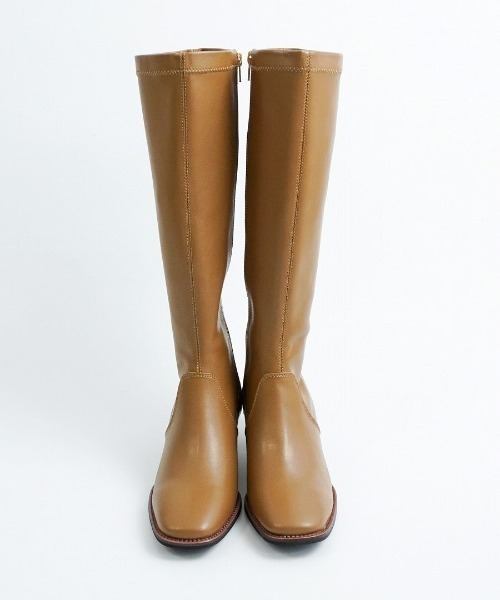 Fabby fabby（ファビィーファビィー）の「スクエアストレッチロングブーツ（ブーツ・レディース・ブラック/ブラウン・SMALL/LARGE/MEDIUM）」の19枚目の写真