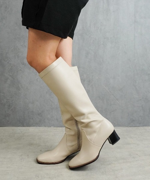 Fabby fabby（ファビィーファビィー）の「スクエアストレッチロングブーツ（ブーツ・レディース・ブラック/ブラウン・SMALL/LARGE/MEDIUM）」の6枚目の写真