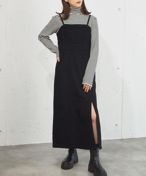 tiptop（ティップトップ）の「ナロージャンパースカート（ジャンパースカート・レディース・ブラック/ブラック系その他3/ブラック系その他2/ブラック系その他・FREE）」の3枚目の写真
