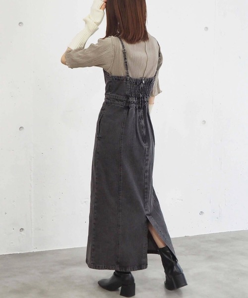 tiptop（ティップトップ）の「ナロージャンパースカート（ジャンパースカート・レディース・ブラック/ブラック系その他3/ブラック系その他2/ブラック系その他・FREE）」の12枚目の写真