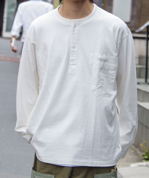 ARMY TWILL（アーミーツイル）の「【ARMY TWILL/アーミーツイル】スリーピングシャツ（Tシャツ/カットソー・メンズ・ホワイト/チャコールグレー・M/L）」の4枚目の写真