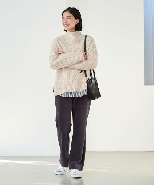 green label relaxing（グリーンレーベルリラクシング）の「［ size SHORT あり ］コーデュロイ ジャージー パンツ（その他パンツ・レディース・オフホワイト/ライム/ダークグレー/その他1・SHORT/36/38）」の8枚目の写真