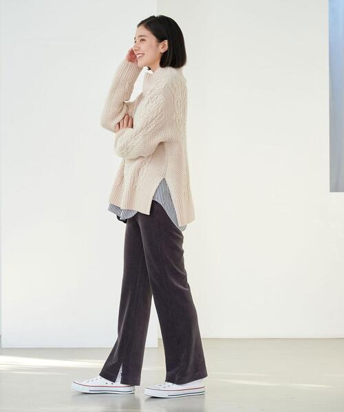 green label relaxing（グリーンレーベルリラクシング）の「［ size SHORT あり ］コーデュロイ ジャージー パンツ（その他パンツ・レディース・オフホワイト/ライム/ダークグレー/その他1・SHORT/36/38）」の9枚目の写真