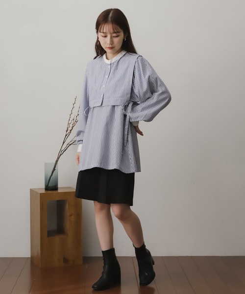 SENSE OF PLACE by URBAN RESEARCH(センスオブプレイスバイアーバンリサーチ)の「ベストレイヤードシャツ(シャツ/ブラウス・レディース・チャコールグレー/オフホワイト/グリーン/ブルー系その他・ONE)」の10枚目の写真