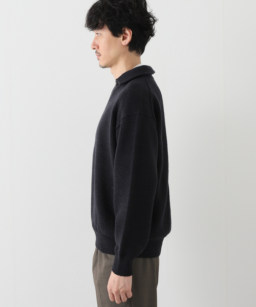 EDIFICE(エディフィス)の「【MEIAS / メイアス】 WOOLON HALF ZIP P/O(ニット/セーター・メンズ・ブラック/アイボリー・MEDIUM/LARGE)」の7枚目の写真