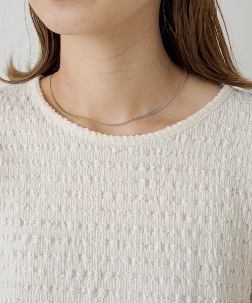 Kastane（カスタネ）の「カットジャガードプルオーバー（Tシャツ/カットソー・レディース・アイボリー/ブラック/グリーン・FREE）」の4枚目の写真