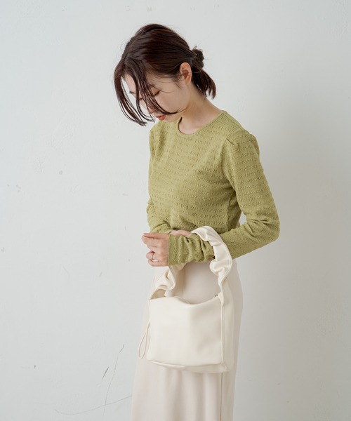 Kastane（カスタネ）の「カットジャガードプルオーバー（Tシャツ/カットソー・レディース・アイボリー/ブラック/グリーン・FREE）」の9枚目の写真