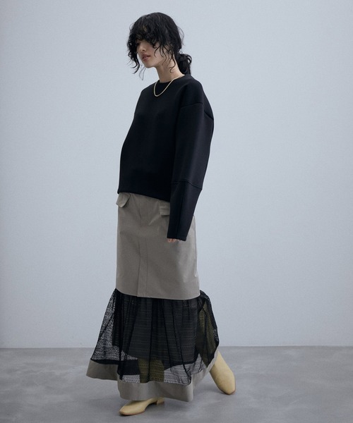 ADAM ET ROPE'（アダムエロペ）の「バルキースリーブプルオーバー（ニット/セーター・レディース・キナリ/ブラック/ターコイズブルー・FREE）」の4枚目の写真