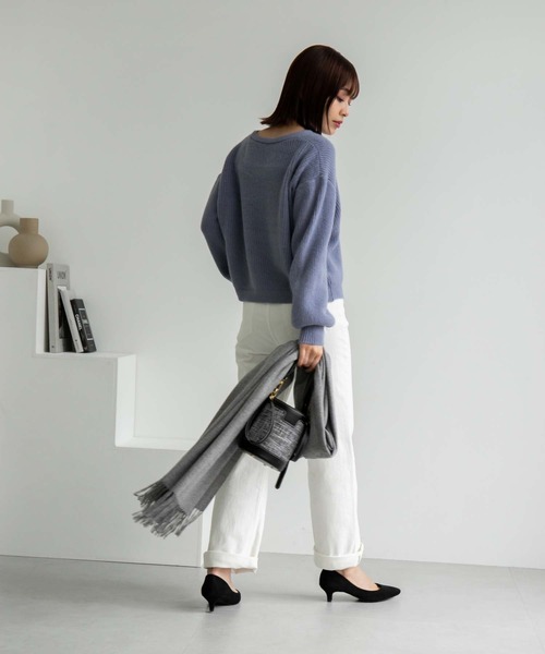 Edit Sheen(エディットシーン)の「カシミアタッチ大判ストール(ストール/ショール・レディース・ブラック/グレー/アイボリー・FREE)」の20枚目の写真
