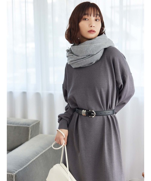 Edit Sheen(エディットシーン)の「カシミアタッチ大判ストール(ストール/ショール・レディース・ブラック/グレー/アイボリー・FREE)」の14枚目の写真