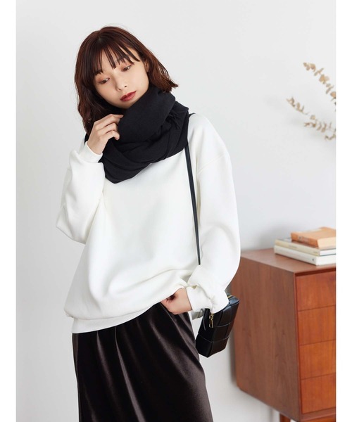 Edit Sheen(エディットシーン)の「カシミアタッチ大判ストール(ストール/ショール・レディース・ブラック/グレー/アイボリー・FREE)」の5枚目の写真