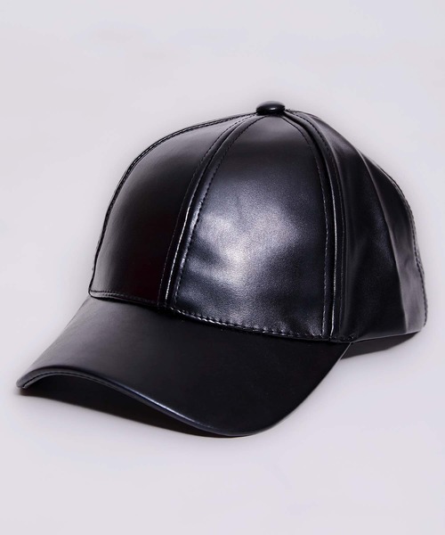 babyShoop(ベイビーシュープ)の「フェイクレザーCAP(キャップ・レディース・ブラック・FREE)」の1枚目の写真
