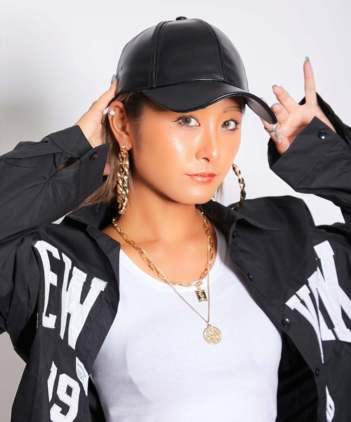 babyShoop(ベイビーシュープ)の「フェイクレザーCAP(キャップ・レディース・ブラック・FREE)」の6枚目の写真