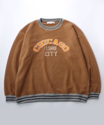 Salong hameu（サロン ハミュー）の「ソフトボアフリース カレッジロゴ刺繍リンガースウェットトップス メンズ レディース/トレーナープルオーバー（スウェット）」