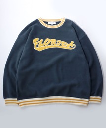 ソフトボアフリース カレッジロゴ刺繍リンガースウェットトップス メンズ レディース/トレーナープルオーバー