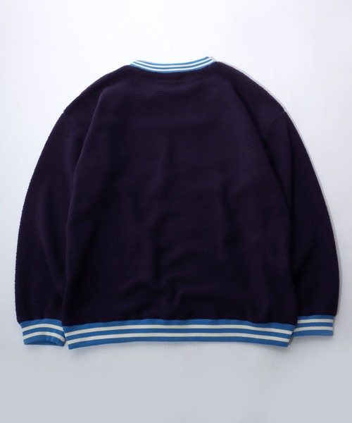 Salong hameu(サロン ハミュー)の「ソフトボアフリース カレッジロゴ刺繍リンガースウェットトップス メンズ レディース/トレーナープルオーバー(スウェット・レディース・ブラウン/パープル/ブルー/アイボリー・M/L/LL)」の11枚目の写真