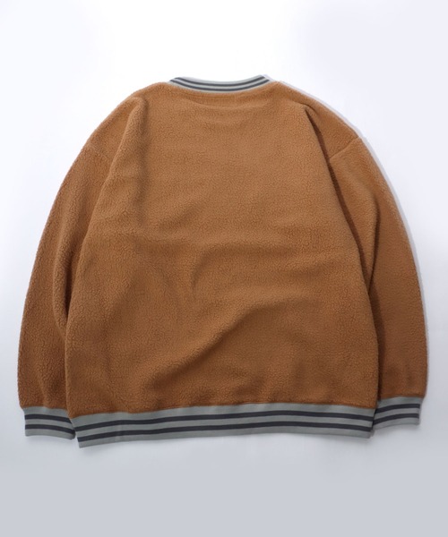 Salong hameu(サロン ハミュー)の「ソフトボアフリース カレッジロゴ刺繍リンガースウェットトップス メンズ レディース/トレーナープルオーバー(スウェット・レディース・ブラウン/パープル/ブルー/アイボリー・M/L/LL)」の9枚目の写真