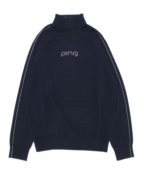PING APPAREL】タートルニットロゴラメジャガード＜NATIVE＞ (LADIES