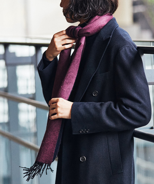 PIACENZA（ピアチェンツァ）の「【PIACENZA】MIRROR シルクカシミヤ Wフェイスマフラー（マフラー・メンズ・ライトグレー/ブラック/ネイビー/ブラウン・FREE）」の4枚目の写真